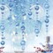 Transparent Bubble Garlands Mermaid Party Decoration Colored Blue Flat Cutouts Hanging Streamer for Birthday Baptism Wedding Ocean Wall Decal Baby Shower Under Sea Festal Kid Room Photo Props (Blue)
